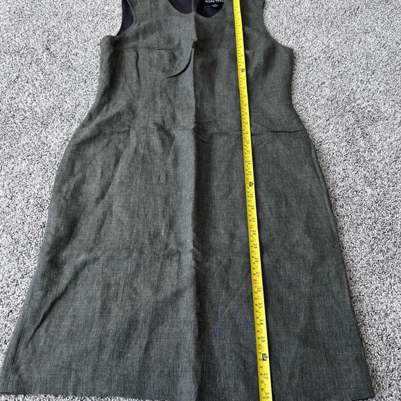 Linda Allard Ellen Tracy Linen Sleeveless Grey Shift Dress Size 8 Made In Korea - Picture 3 of 8